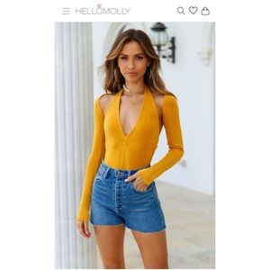 Hello Molly - Chic It Out Bodysuit Gold, Size Small
